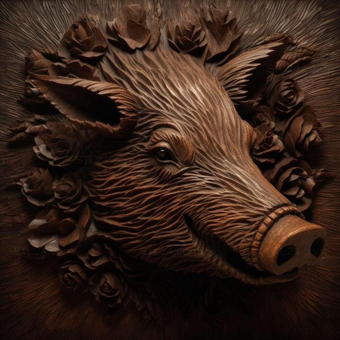 Nature and animals (st wild boar 1, NATURE_1665) 3D models for cnc
